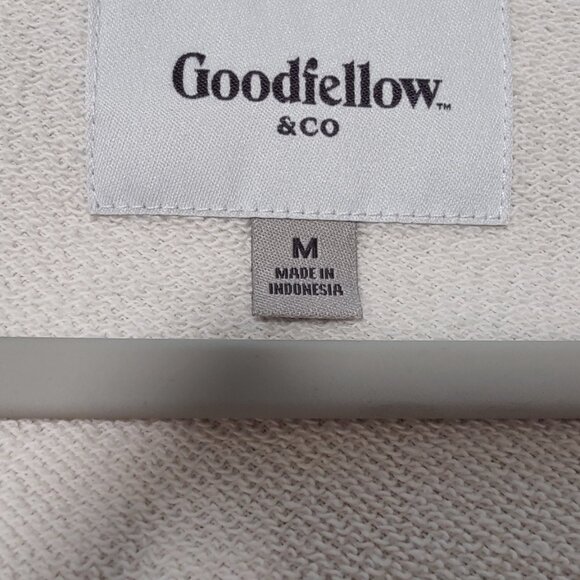 Goodfellow & Co Men's French Terry Cotton Cardigan V-Neck Button-Down, Ivory, M - Picture 4 of 4